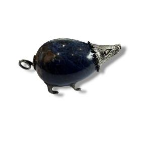 Animal Made Of Silver And Lapis Lazuli
