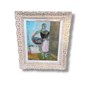 Jean Labasque Woman With A Basket Of Grapes