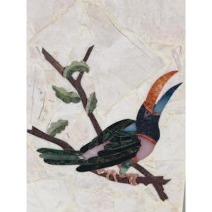 Tableau Pietra dura motif toucan