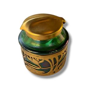 Encrier Verre irisé Art Nouveau LOETZ