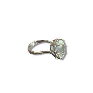 White Gold Ring With Aquamarine