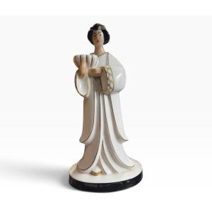 ROBJ Jean Borne Veilleuse Art Deco dame Japonaise