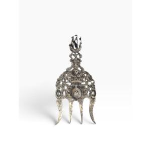 Fourchette motif bateau en argent Hollande