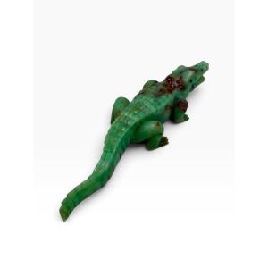Alligator crocodile en jade style Fabergé