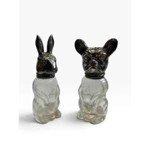 Solid Silver Salt And Pepper Shakers In Animal Shapes