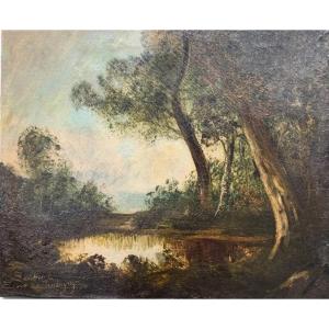 École de Barbizon Paysage Lacustre BERBERT