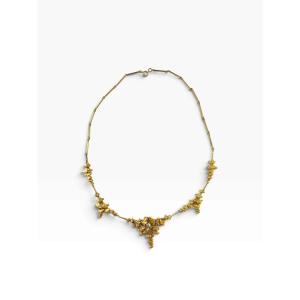 Collier draperie or motif gingko