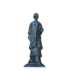 Asian Bronze Woman Holding Parasol