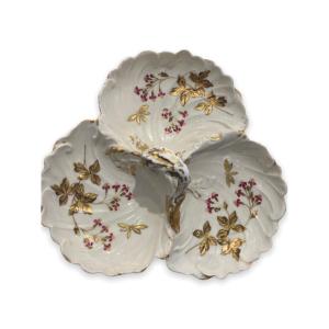 Beggar, Richly Decorated Limoges Porcelain Sweets Dish, Late 19th Century