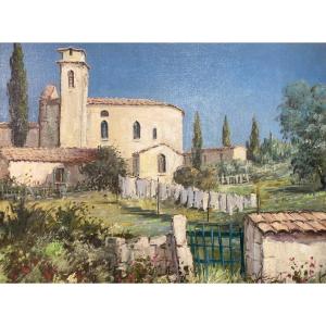 J. Richardiry Landscape From The South Of France Oil On Canvas Signed