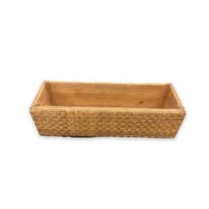 Large Woven Wicker And Rattan Planter