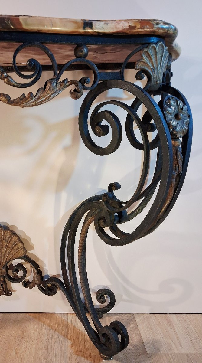 Console en fer forgé et ouvragé-photo-4