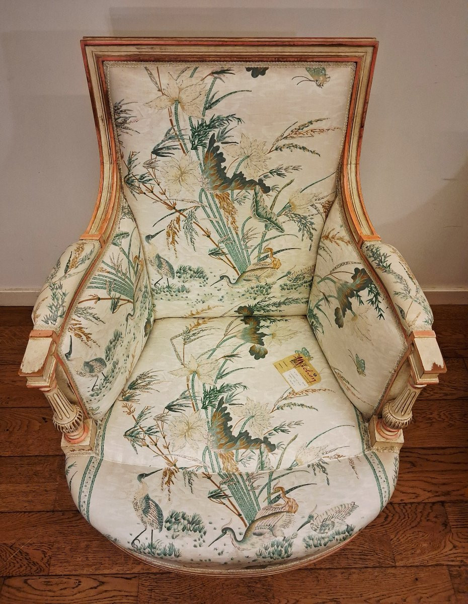 Paire de bergères de style Louis XVI-photo-4