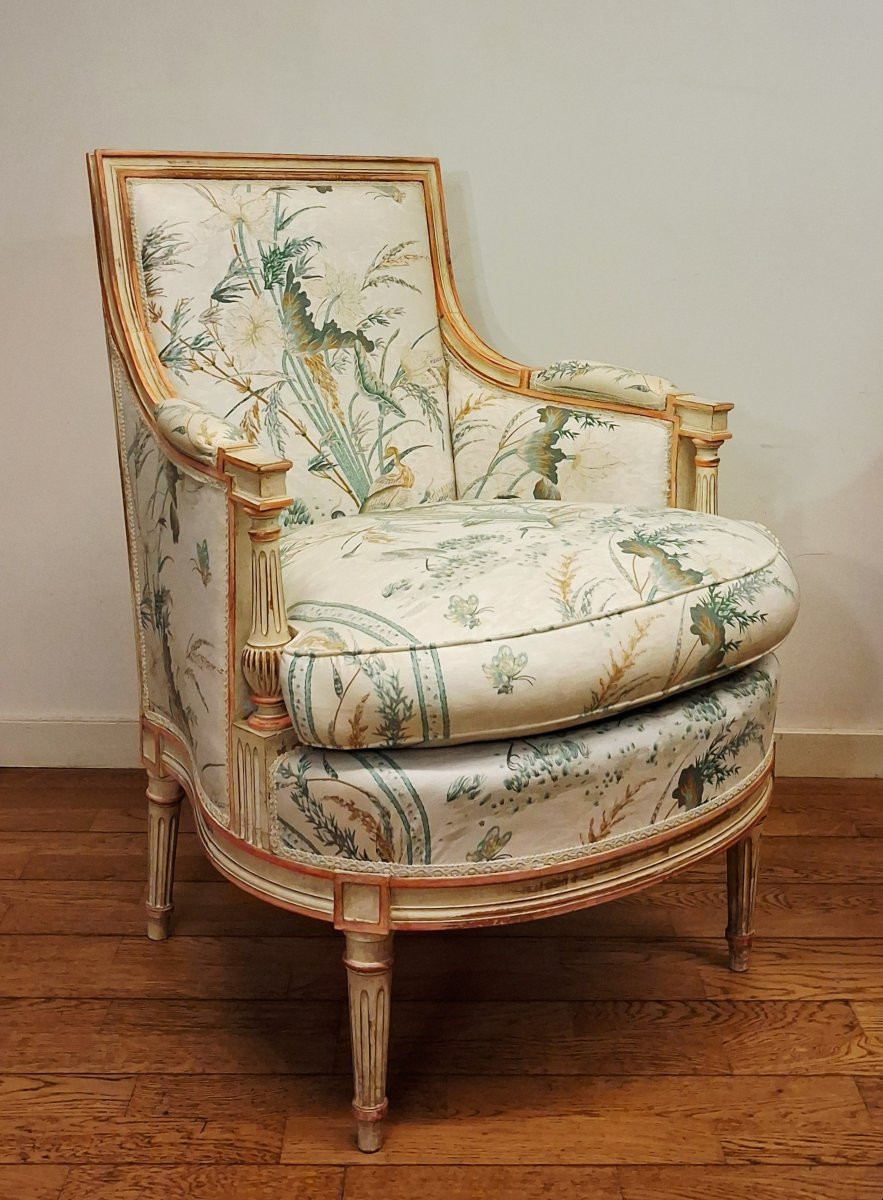 Paire de bergères de style Louis XVI-photo-5