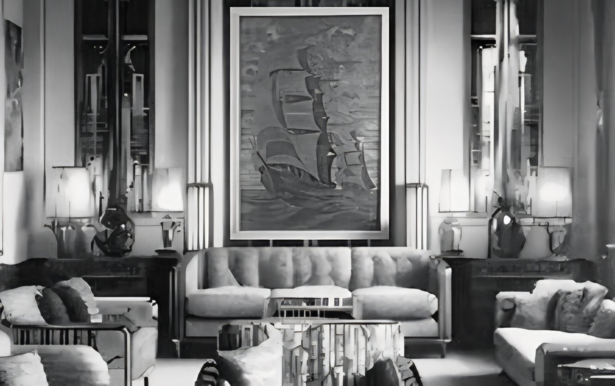 R. Quibel 1938, "Deux caravelles par vent portant" (187,5 x 129 cm), -photo-3