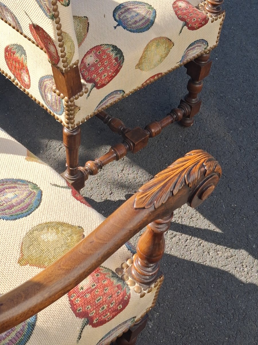 Paire de fauteuils Louis XIV-photo-2