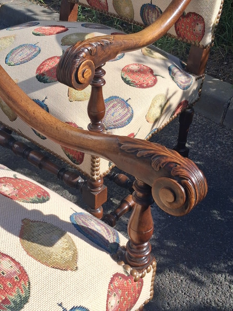 Paire de fauteuils Louis XIV-photo-1
