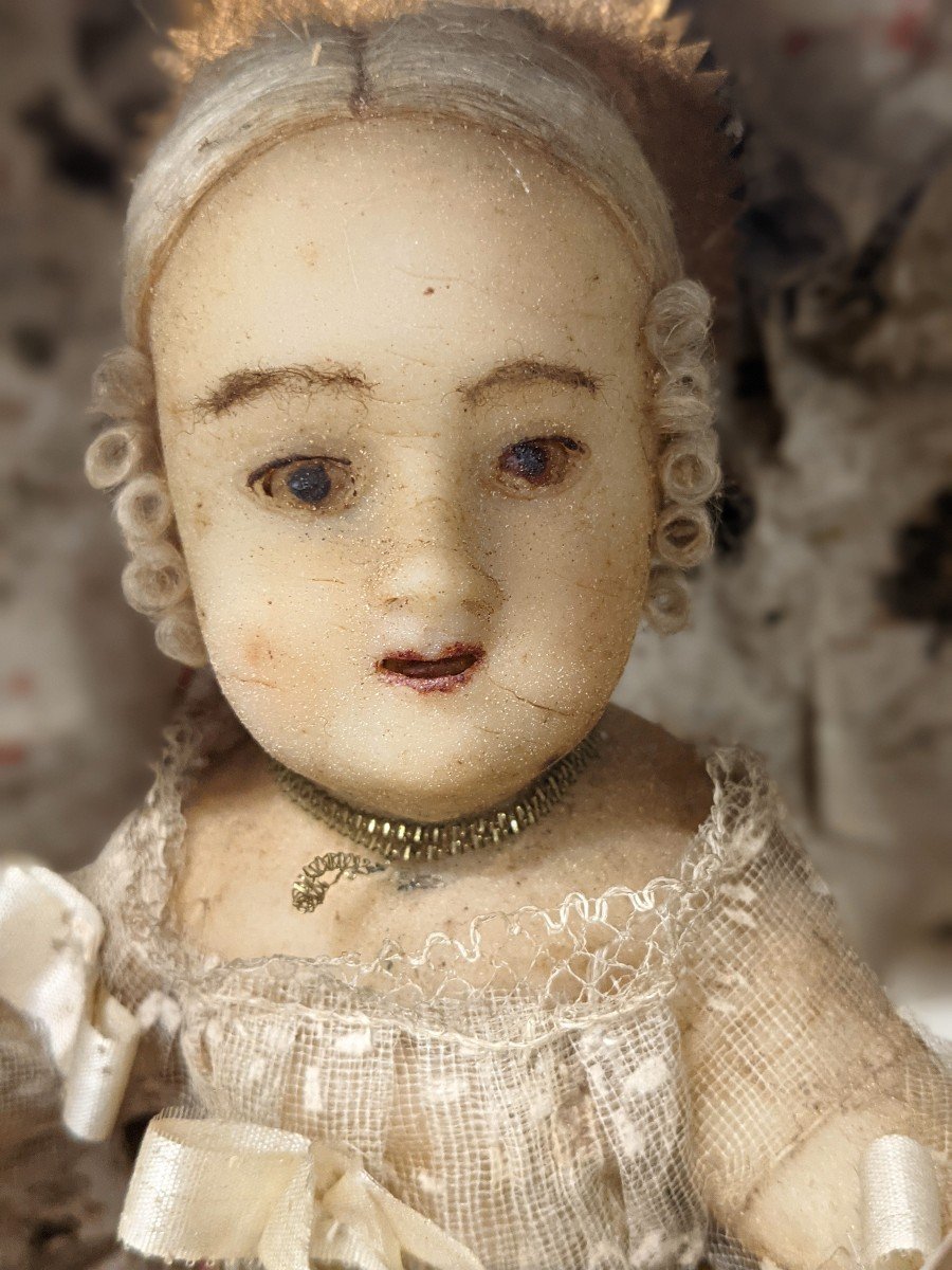 Poupon de cire, époque Louis XVI dans une boite. XVIIIeme-photo-4