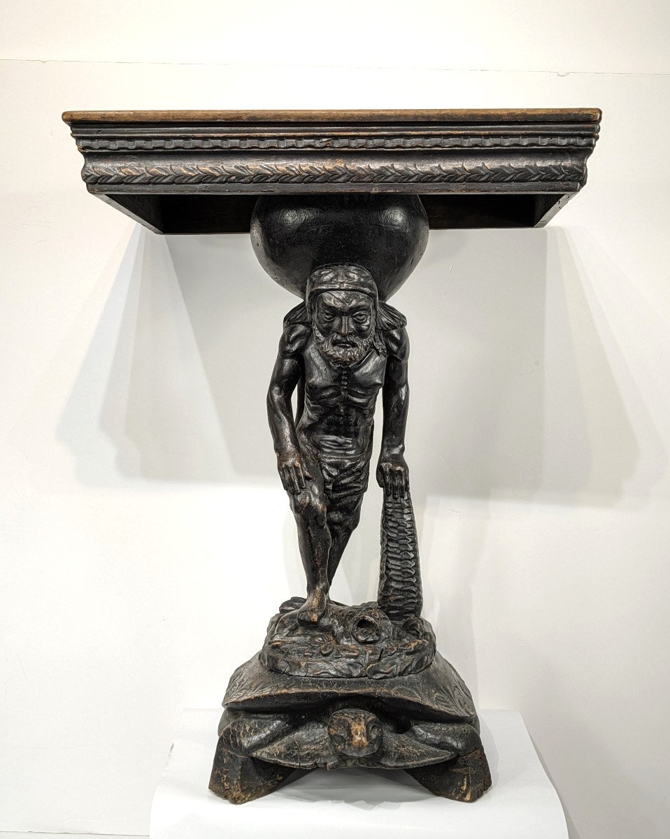 Console Hercules On A Turtle - Italy 18th Century-photo-3
