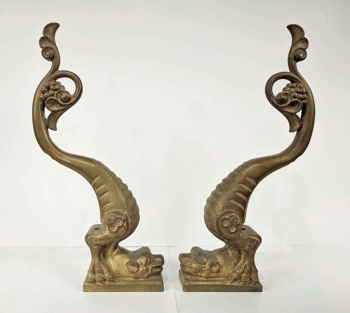  Paire dragons  circa 1850 - bronze-photo-1