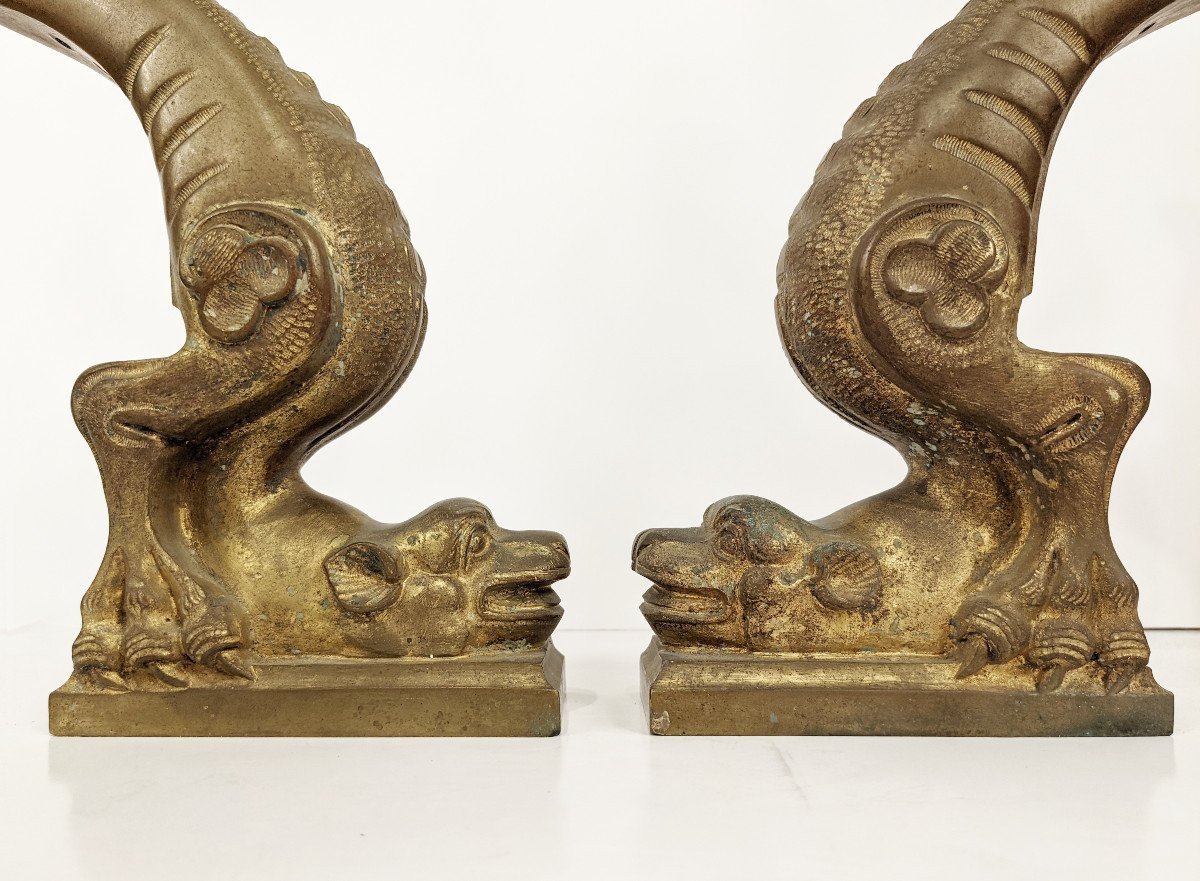  Paire dragons  circa 1850 - bronze-photo-3
