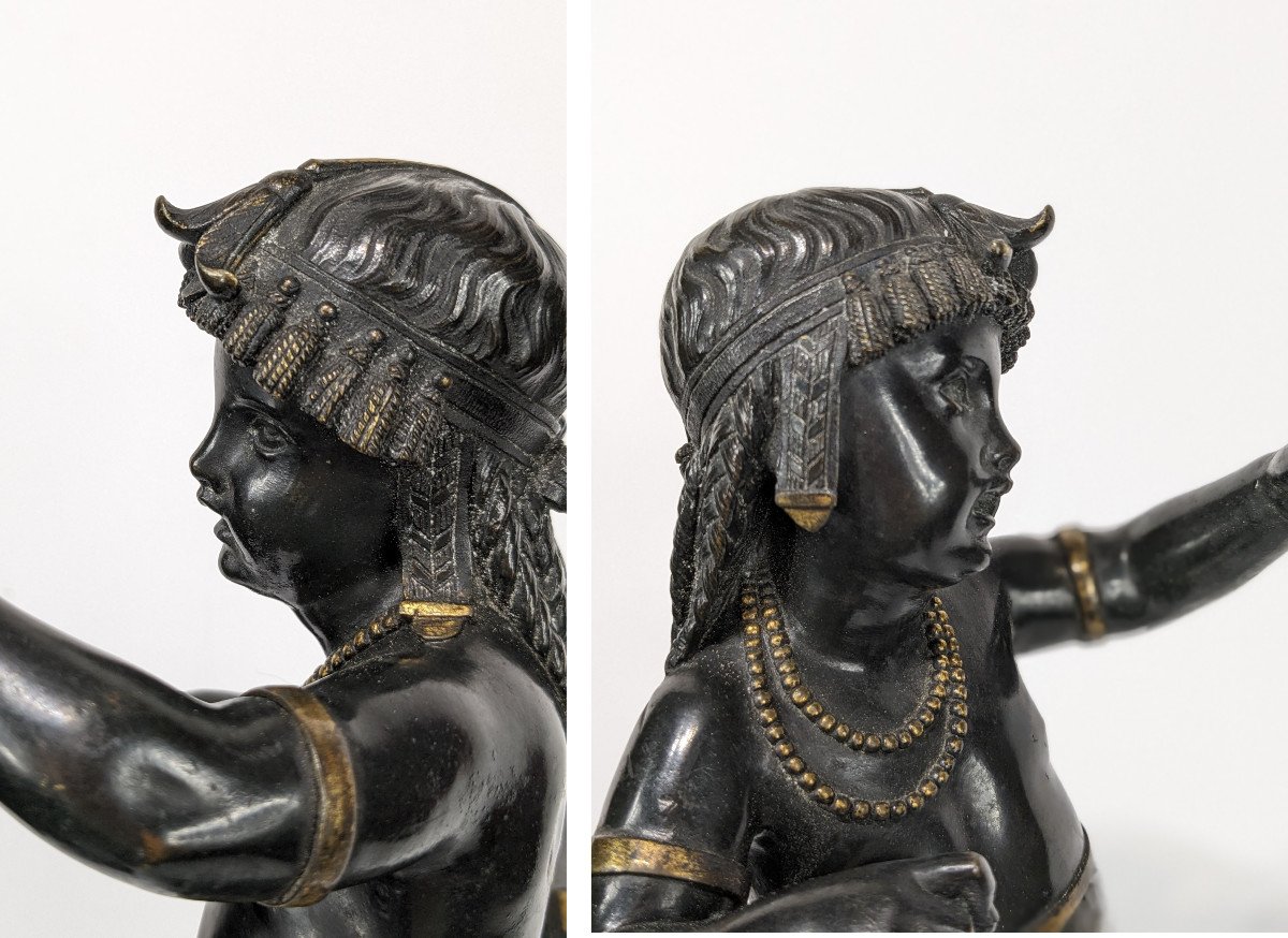 Le petit pharaon - bronze egyptomania circa 1860-80-photo-5