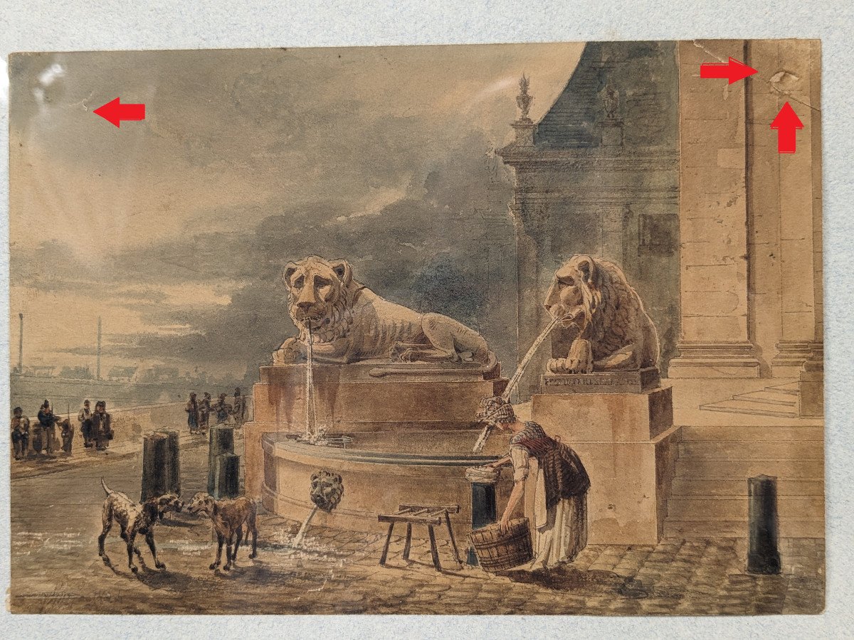 The Fountain Of The Institute - Paris - Watercolor Before 1811-photo-6