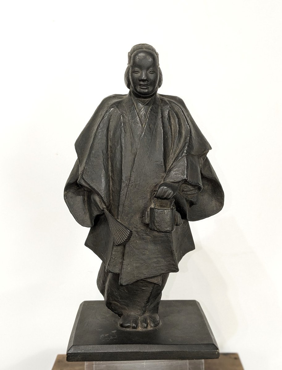 Acteur de thêatre Noh - Bronze Japon circa 1950