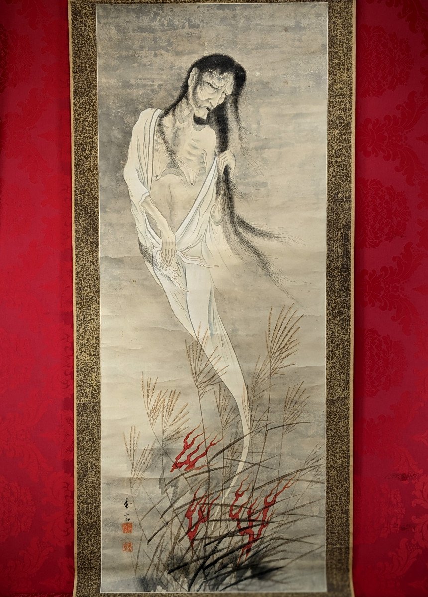 A Yūrei - Japanese Ghost - Gouache And Ink Meiji Period - Japan-photo-2