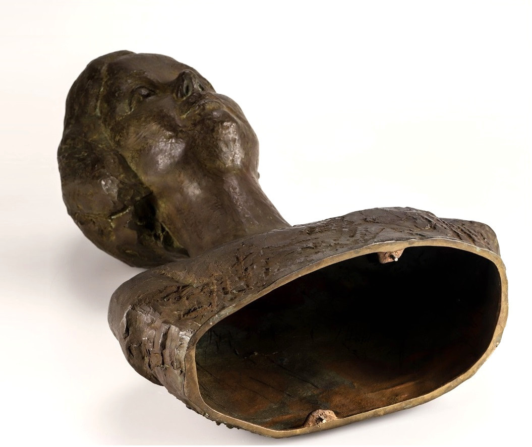 Bust Of A Young Woman - Bronze 60cm Circa 1950 By Tsutomo Ueki 1913-2003 #786-photo-6