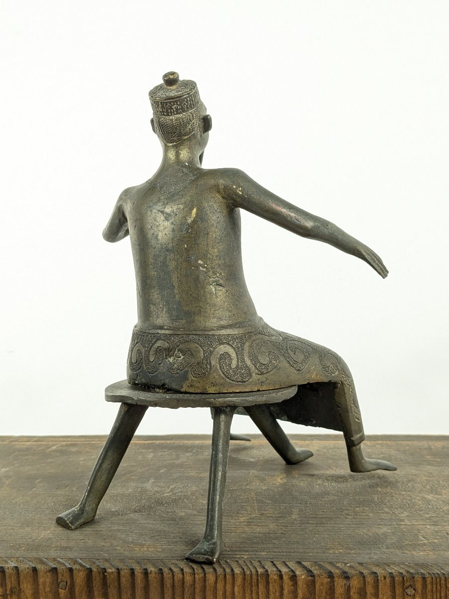 King Figurine - Dahomey (benin) Circa 1930. Brass.-photo-5