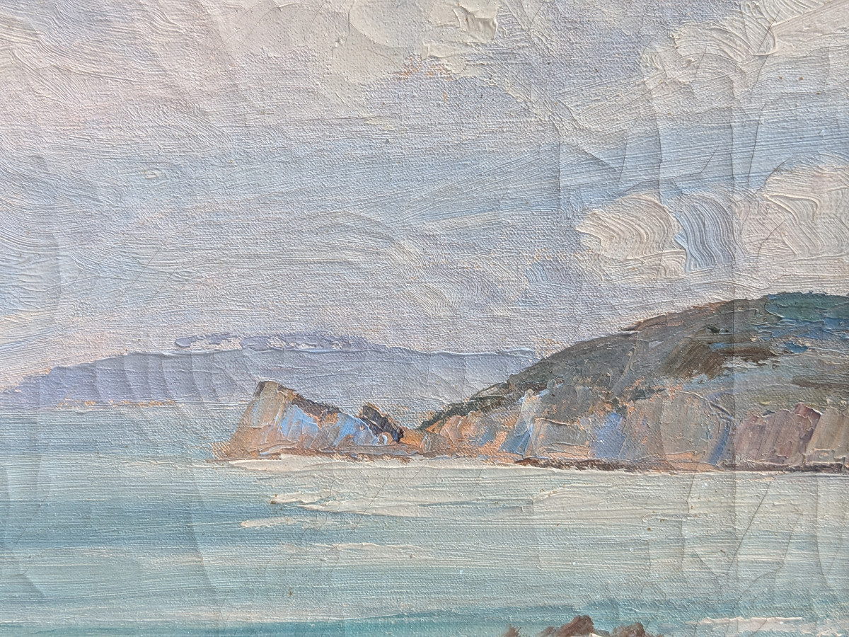 View Of Brittany 1920-50 Oil On Canvas. Breton Art-photo-3