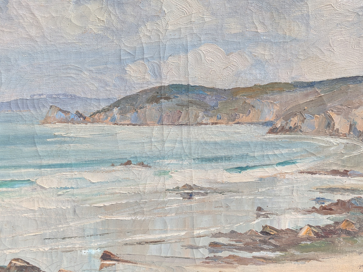 View Of Brittany 1920-50 Oil On Canvas. Breton Art-photo-4
