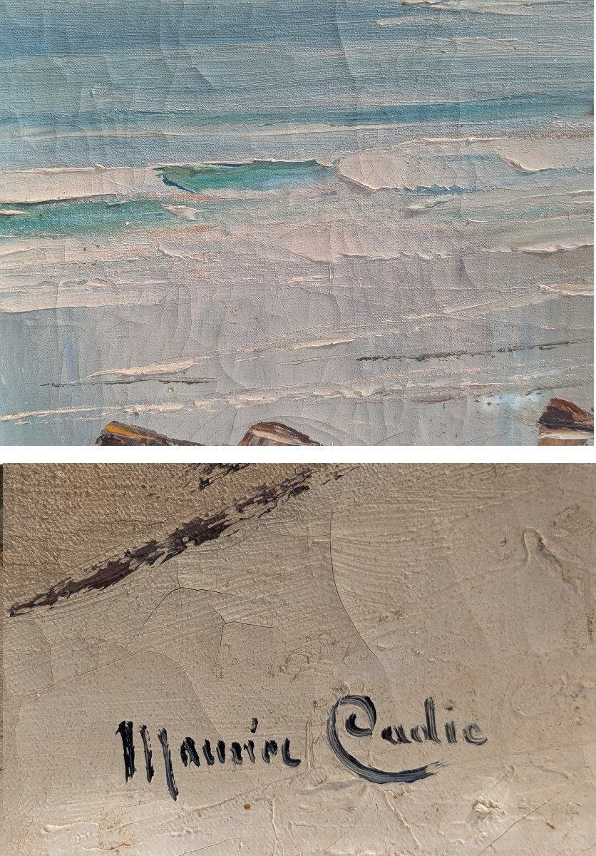 View Of Brittany 1920-50 Oil On Canvas. Breton Art-photo-4