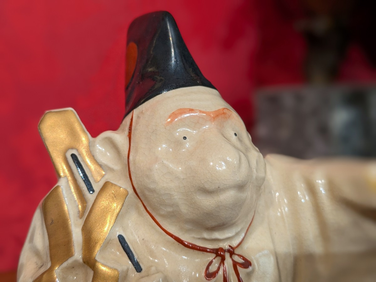 A Monkey Priest - Jizo Saru - Earthenware Circa 1950 - Japan-photo-4