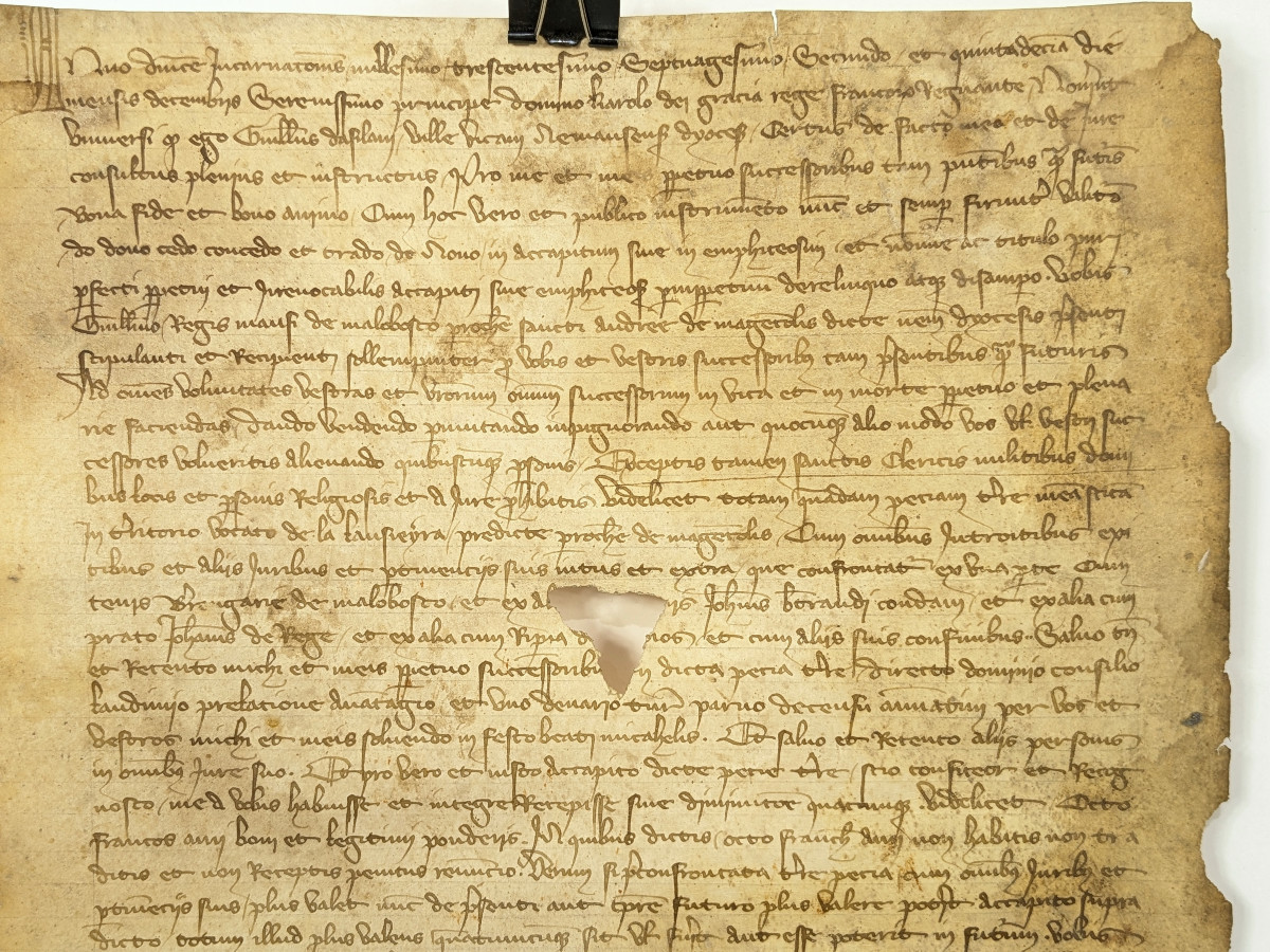 Charter On Parchment, 14th Century - Gothic, Year 1372 / No. 3-photo-4