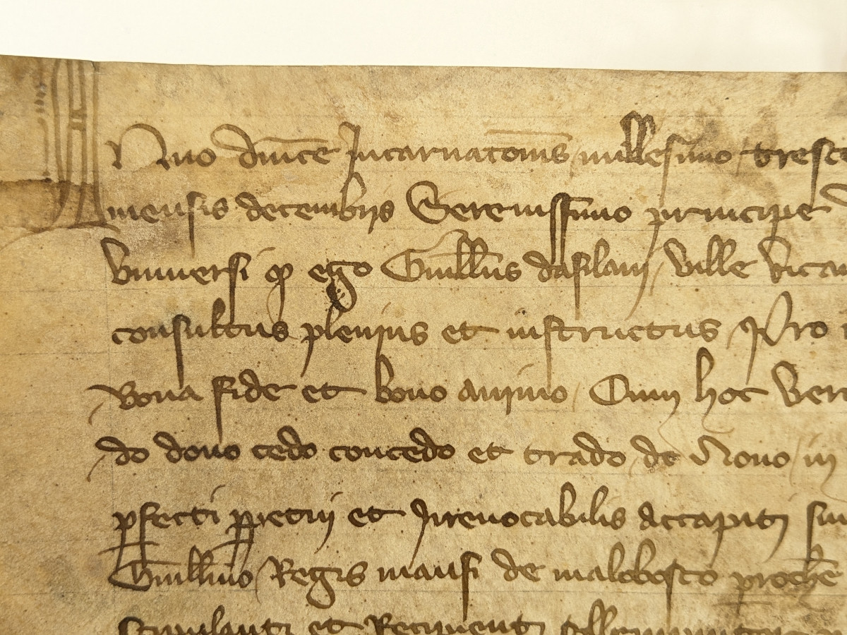 Charter On Parchment, 14th Century - Gothic, Year 1372 / No. 3-photo-1