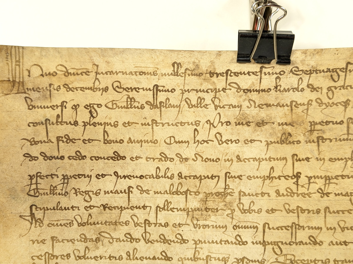 Charter On Parchment, 14th Century - Gothic, Year 1372 / No. 3-photo-2
