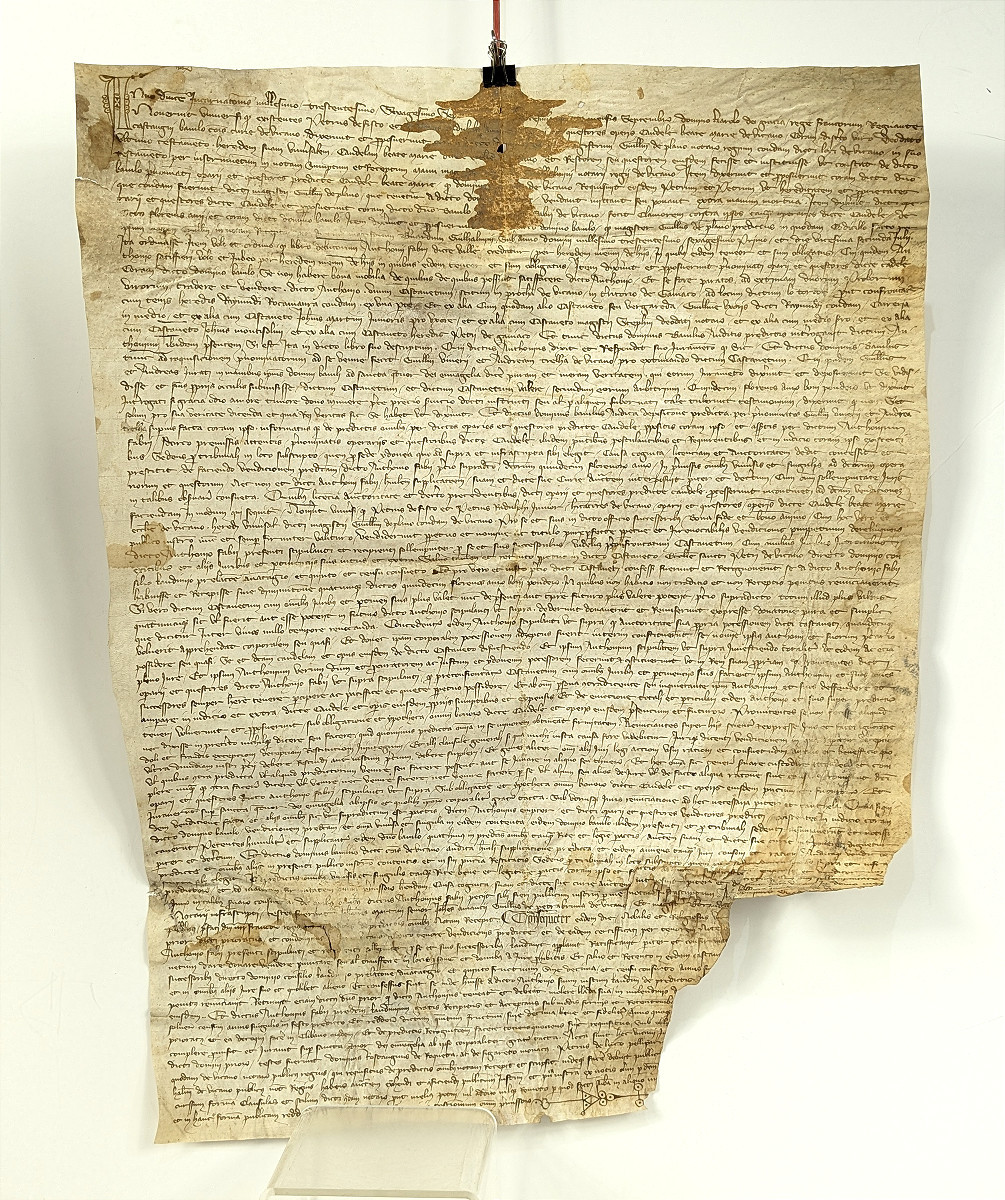 Parchemin XIVe siécle - testament Amédée de Saint-Jean, chevalier - Savoie 1367 /n°5