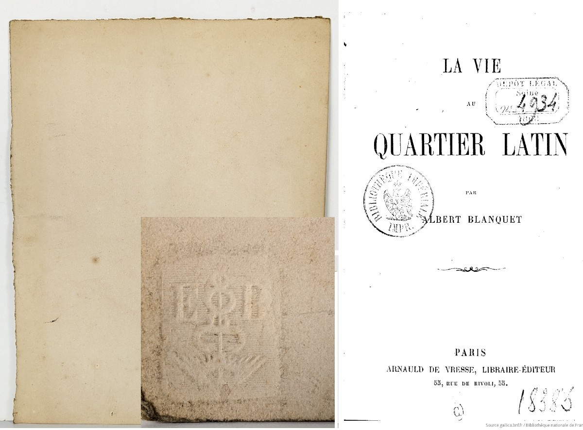 La vie au quartier latin - aquarelle frontispice inédite - circa 1868 - Albert Blanquet-photo-8