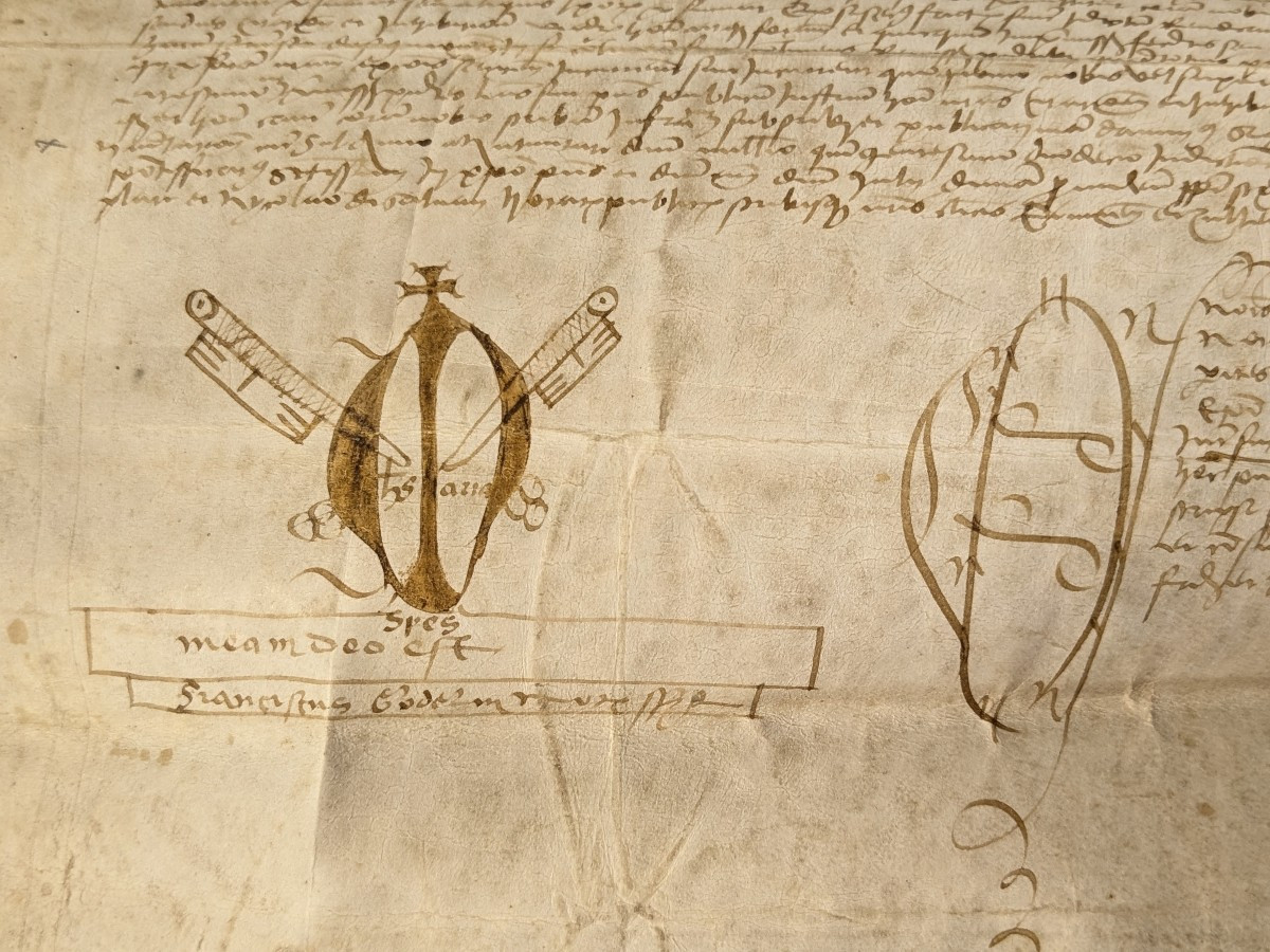 Parchemin 1518 avec dessin - rente pour Philibert de Cevins, conseiller duc de Savoie-photo-2