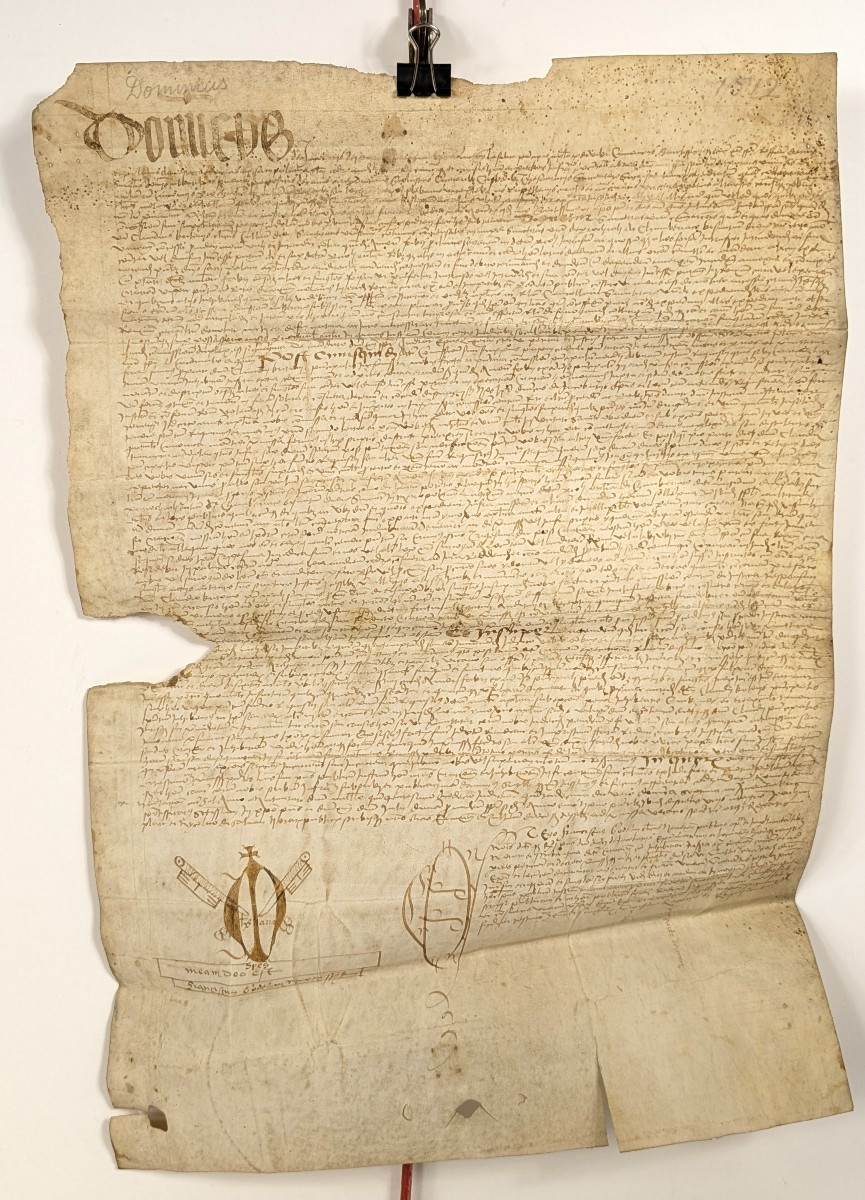 Parchemin 1518 avec dessin - rente pour Philibert de Cevins, conseiller duc de Savoie