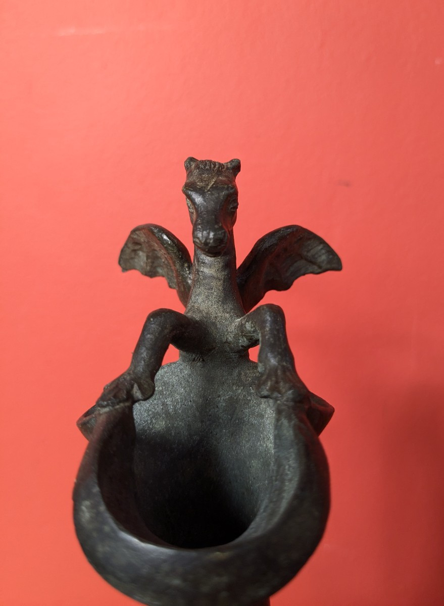 Lecythe dans le goût étrusque bronze XIXe-photo-4