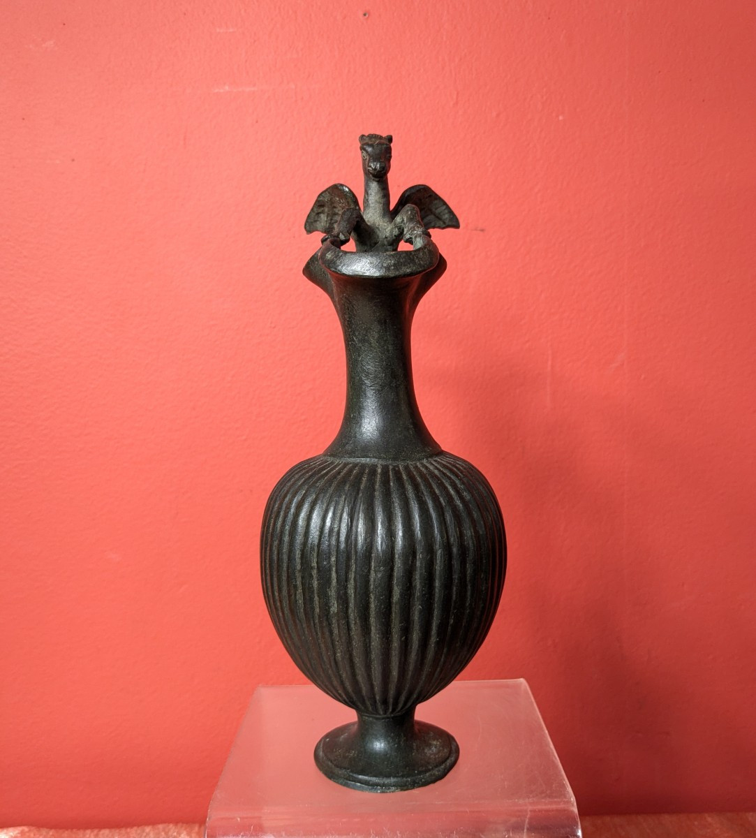 Lecythe dans le goût étrusque bronze XIXe-photo-1