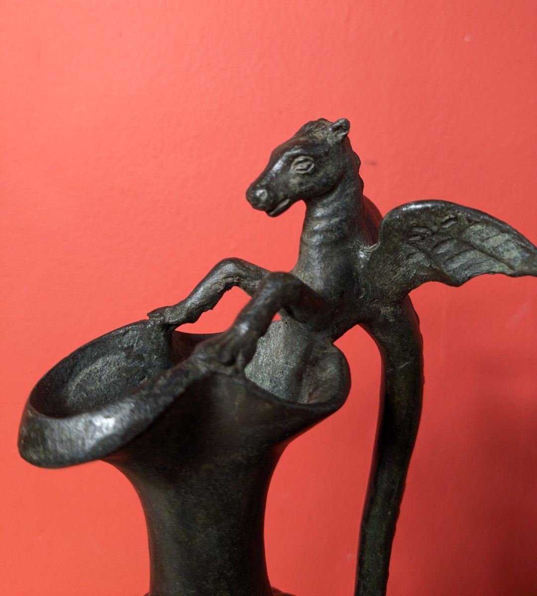 Lecythe dans le goût étrusque bronze XIXe-photo-3