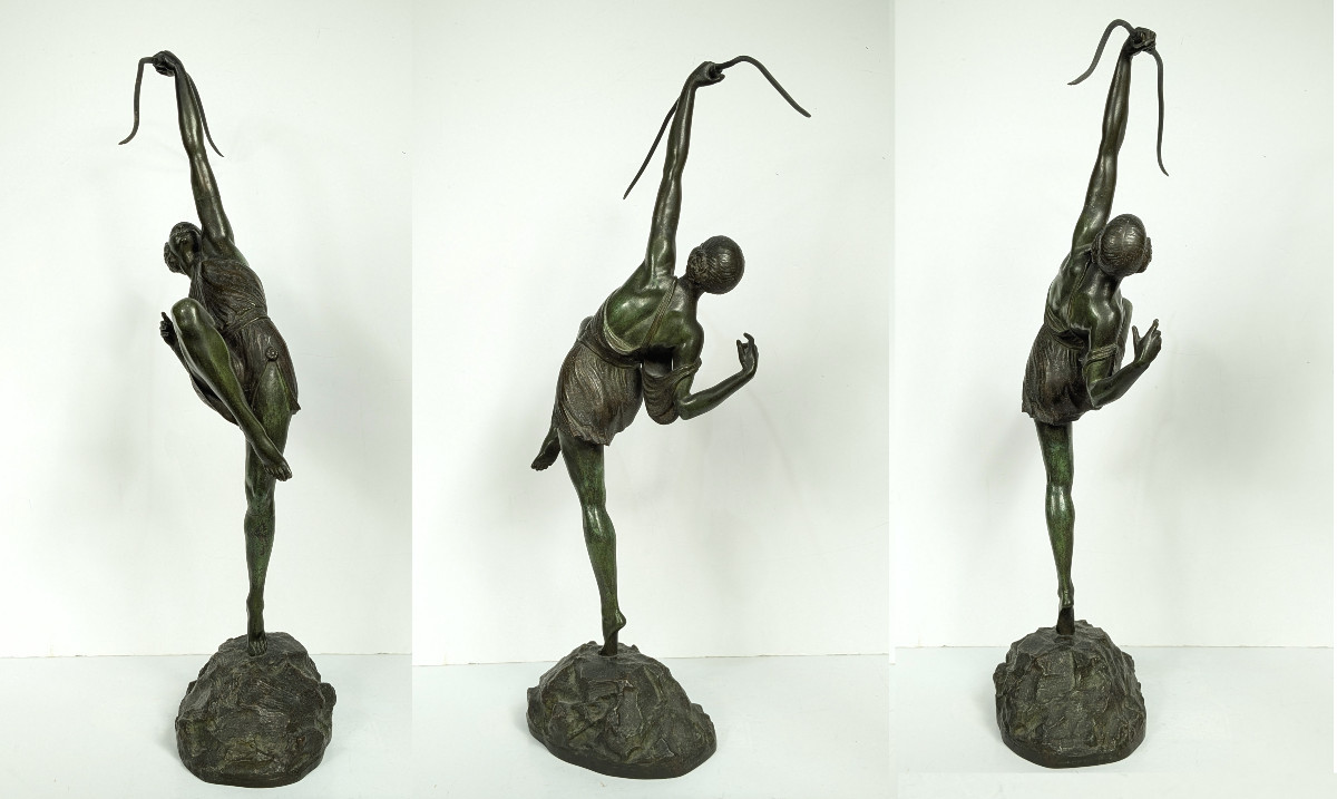 Diane - Bronze par Pierre Lefaguays circa 1925-1930 - H66,5 cm -  Susse frères fondeur #627-photo-3