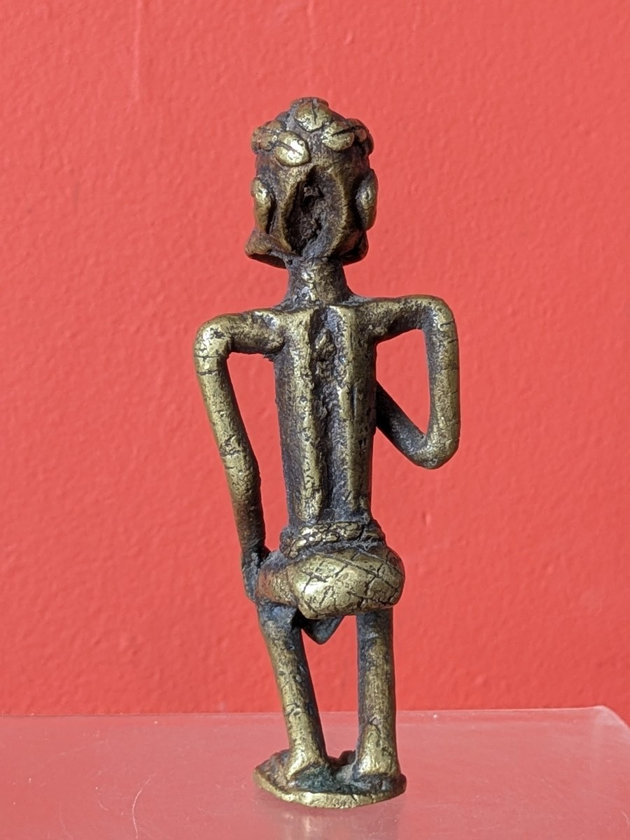 Petite figurine Dogon, laiton première moitié XXe-photo-3