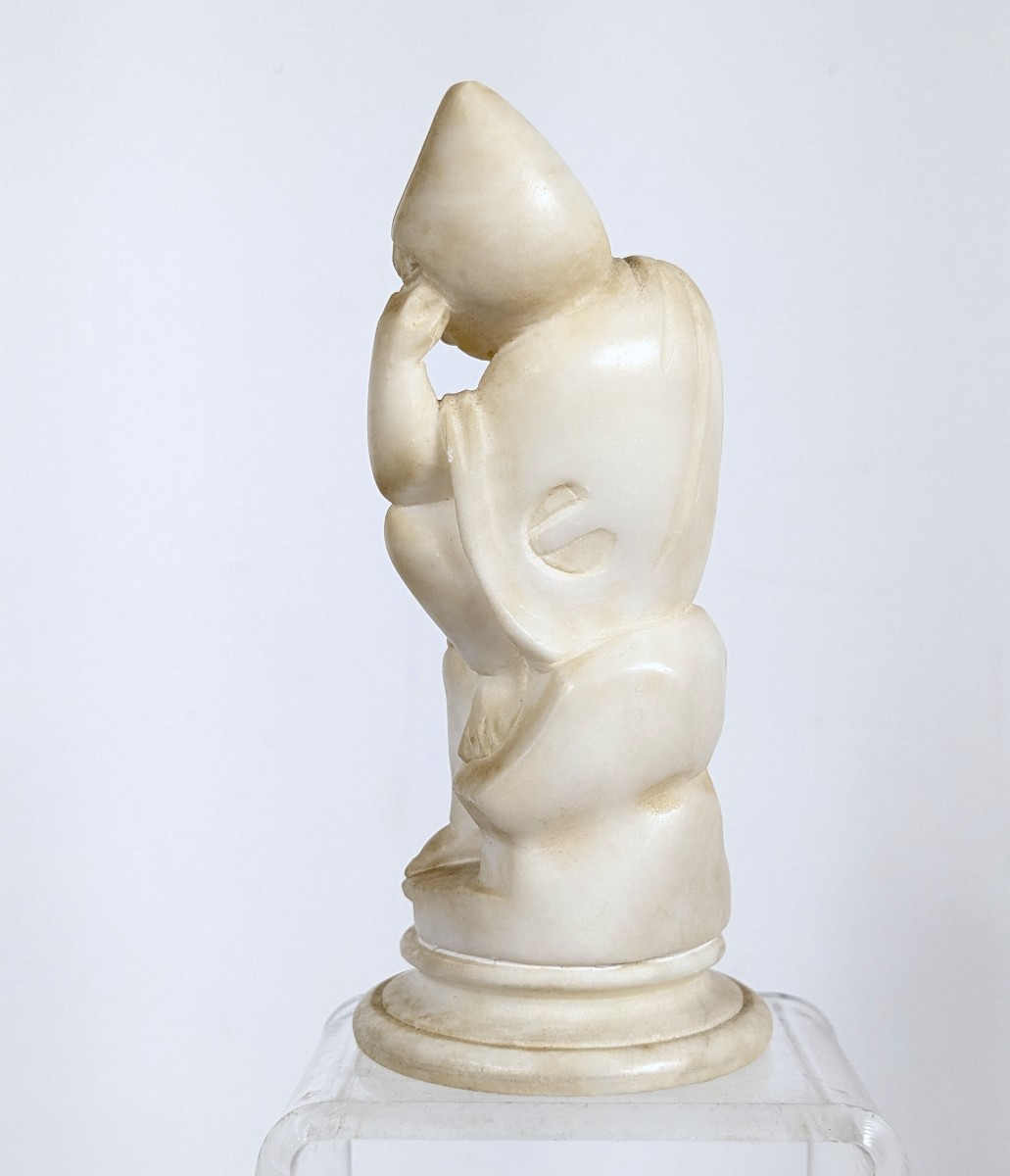 Enfant à la lanterne - albâtre néo classique circa 1850 #721-photo-4