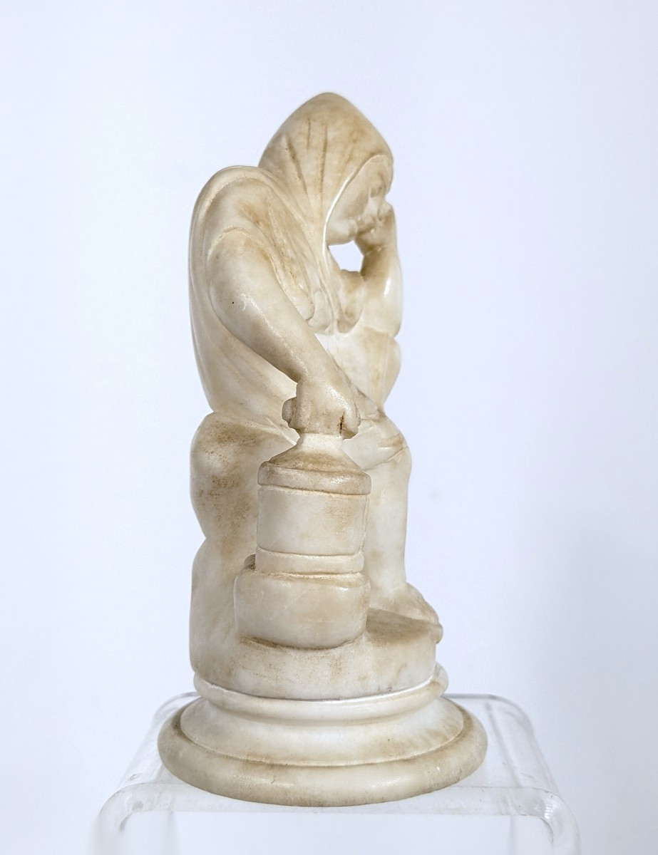 Enfant à la lanterne - albâtre néo classique circa 1850 #721-photo-2