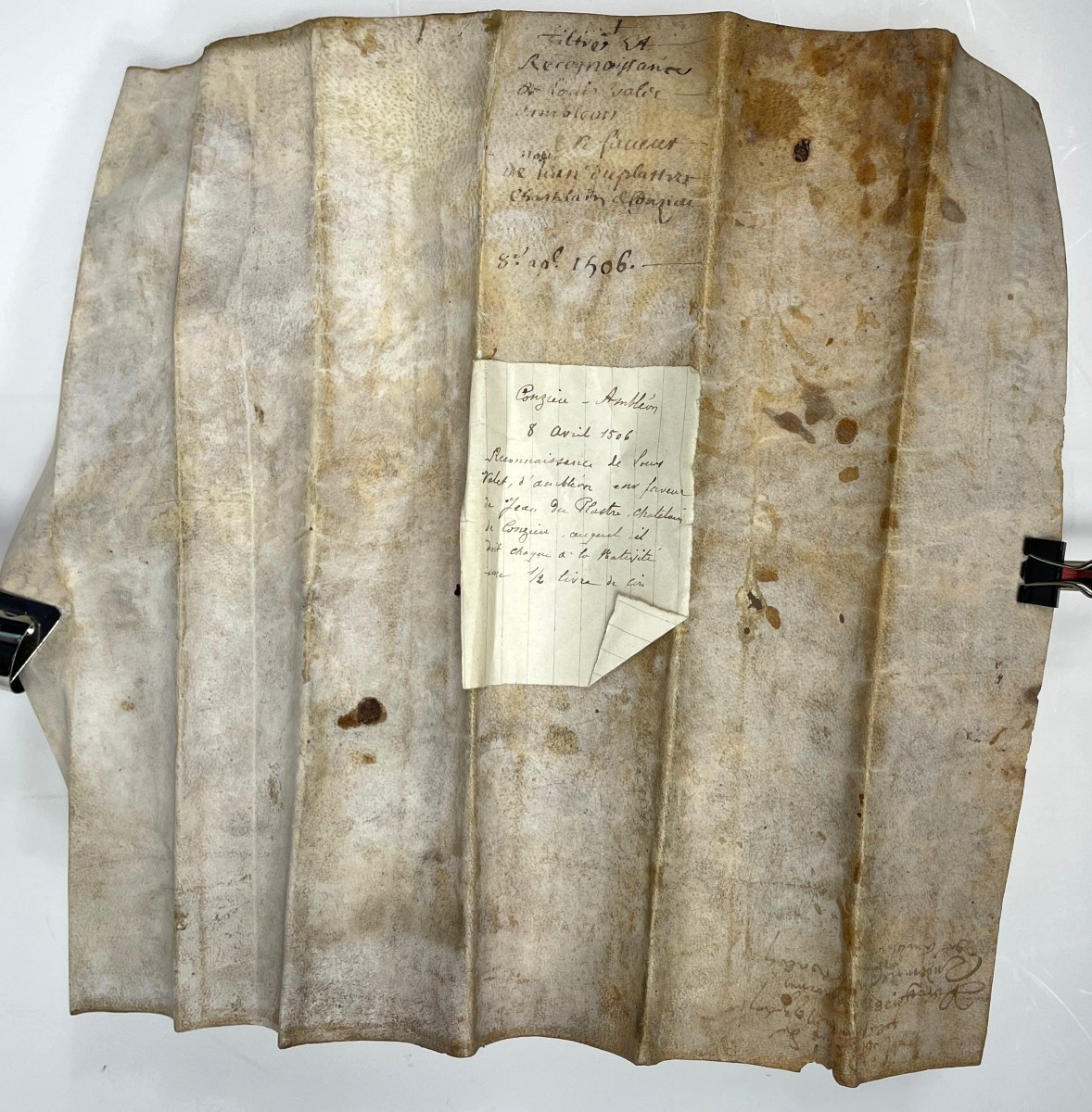 1506 - Debt Between A Merchant And A Lord Of The Castle - Ambléon / Conzieu - Ain - Parchment-photo-3